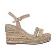 Rhinestone Wedge Sandal with Braided Detail