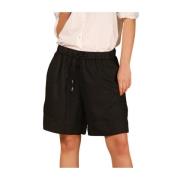 Afslappet Pasform Sort Chino Bermuda Shorts