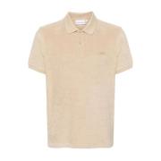 Beige Polo Shirt med Logo Detalje