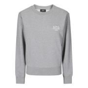 Grå Boxy Fit Sweatshirt med Broderet Logo