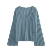 Blød Mohair Uld Pullover Cool Water