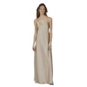 Elegant Satin V-Neck A-Line Kjole