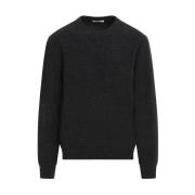 Grå Crew Neck Uld Sweater