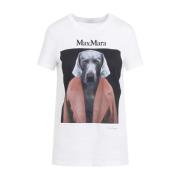 Hvid T-shirt med hundeprint