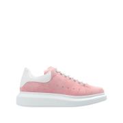 Rosa Læder Sneakers Front Lace Logo