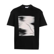 Herre Grafisk Print Sort Tee