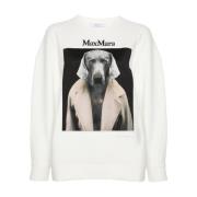 Grafisk Print Sweater Beige