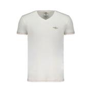 Bomuld V-Neck T-Shirt med Print