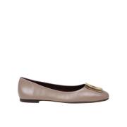 Mørk Elg Læder Ballerina Flats