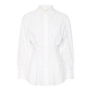 Feminin Waist Shirt Bluse Pure White