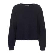 Blå Strik Pullover Sweater