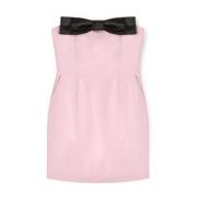 Kort Crepe Bustier Kjole med Maxi Bue