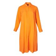 Forår Orange Oversize Viskose Top