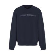 Blå Stretch Interlock Sweater Logo Print