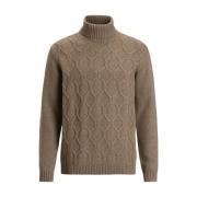 Beige Rollneck Sweater Struktur