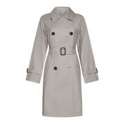 Ecru Dobbeltbrystet Trenchcoat