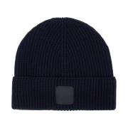 Ribstrikket Uld Beanie Hat