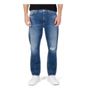 Slidt Effekt Mænds Blå Jeans