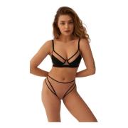 Elegante Sorte Mesh High-Waisted Trusser