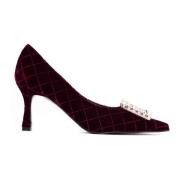 Quiltet Velvet Lilly Pumps Bordeaux