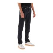 Slim-Fit Faded Black Denim Jeans