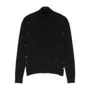 Sort Uld Rullekrave Sweater