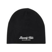 Sort/Hvid Uld Beanie Hat