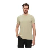 Strækbar Basis T-shirt - Beige Rund Hals