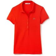 Rød Polo Shirt Piqué Bomuld Slim Fit