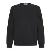 Grå Crew Neck Sweatshirt med Patches