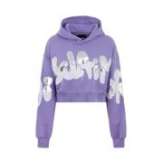 Logo Cropped Hoodie Lilac Soft Fit