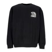 Sort Crew Neck Sweatshirt med Broderi