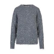 Blå Uldblanding Crew-Neck Sweater