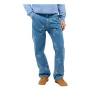 Jacquard Stamp Straight Leg Jeans