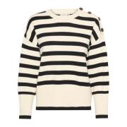 Stribet Strik Pullover Sweater