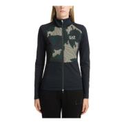 Camouflage Zip-Up Sweatshirt med Logo