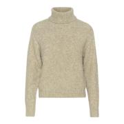 Fjergrå Melange Strik Pullover