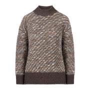 Multifarvet Uld-Blød Højhalset Sweater