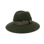 Grøn uldfiltet Fedora Hat