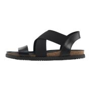 Sort Læder Sandal 1105-040-002