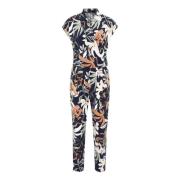 Blomstret Jumpsuit med Lommer