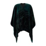 Velvet Cape med Print Mønster