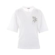 Hvid Blomstret Jersey T-shirt