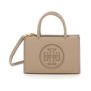 Beige Tote Taske med Guld Hardware