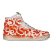 Urban Graffiti Sneakers Mænd Hvid Orange