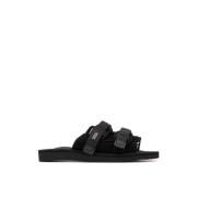 Sort Læder Slides Sandaler