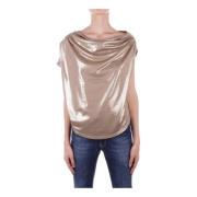 Beige Sweaters med Metallic Detaljer