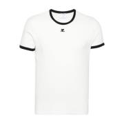 Hvid Bomuld Jersey T-shirt med Logo