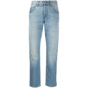 Blå Eco-Bleached Tapered Jeans