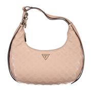 Elegant Pink Shoulder Bag with Contrasting Details